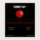 Comedy Funny Entertainer Logo Sjabloon Visitekaartjes (Binnenkant ongevouwen)