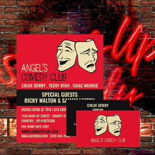 Comedy-maskers, Comedian, Comedy Club Visitekaartje