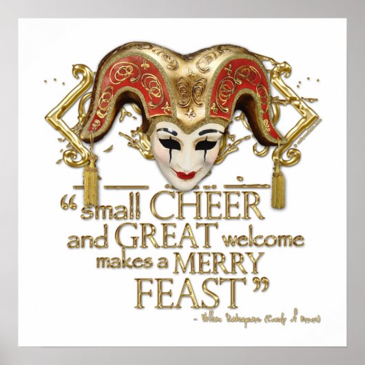 Comedy of Errors Feast Quote (Gold Version) Poster (Voorkant)