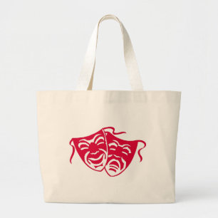 Comedy of tragedie 3 grote tote bag