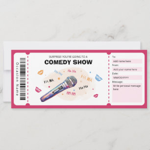 Comedy Show Cadeaubon, Stand Up Comedy Ticket Kaart