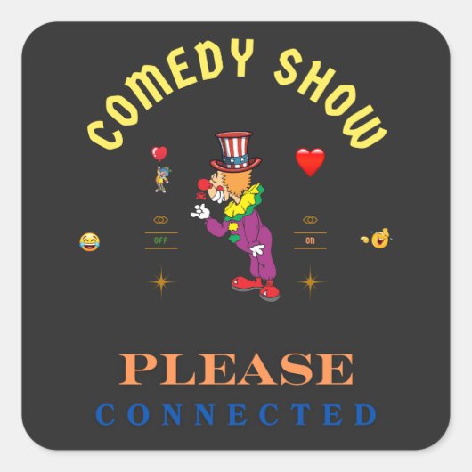 COMEDY SHOW VIERKANTE STICKER (Voorkant)