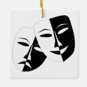 Comedy Tragedie Black en White Theater Mask Keramisch Ornament (Voorkant)