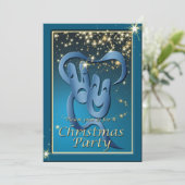 Comedy Tragedie Blue Theater Mask kerst Invite Kaart (Staand voorkant)