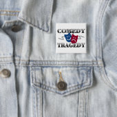 Comedy Tragedie Vierkante Button 5,1 Cm (In situ)