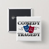 Comedy Tragedie Vierkante Button 5,1 Cm (Voorkant /achterkant)