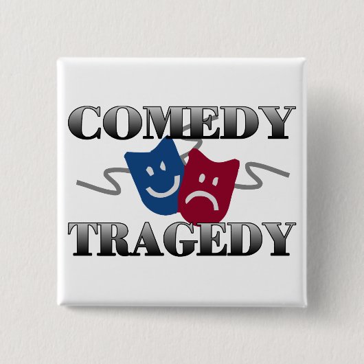 Comedy Tragedie Vierkante Button 5,1 Cm (Voorkant)