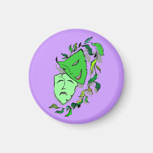 COMEDY & TRAGEDY DRAMA MASKS-THEATER ARTS MAGNET! MAGNEET