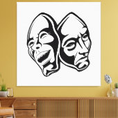 Comedy Tragedy masks masquerade still life art Canvas Afdruk (Insitu (Woonkamer))
