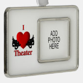 Comedy tragisch theater maskeert Ornament met foto (Rechts)