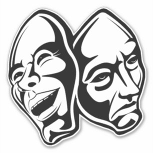 Comedy tragisch theater maskert nog leven sticker