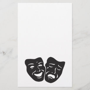 Comedy tragische drama-theatermaskers briefpapier