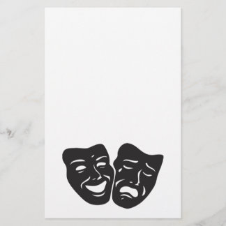 Comedy tragische drama-theatermaskers briefpapier