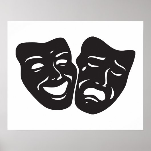 Comedy tragische drama-theatermaskers poster (Voorkant)