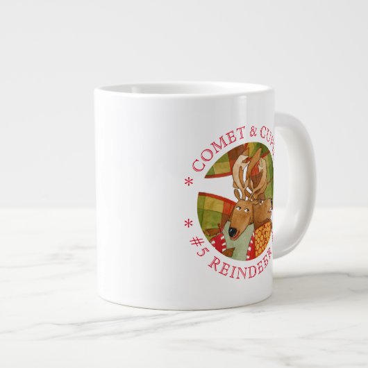 COMET CUPID REINDEUR Big White Mug (Devant droit)