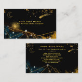 *~* Comet Moon Sacred Geometry Gold Glitter Visitekaartje (Voorkant / Achterkant)