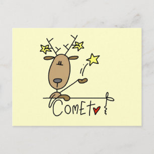 Comet Reindeer Kerstoverhemden en cadeautjes Feestdagenkaart
