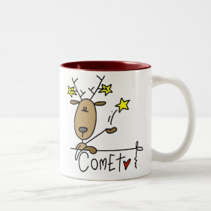 Comet Reindeer Kerstoverhemden en cadeautjes Tweekleurige Koffiemok