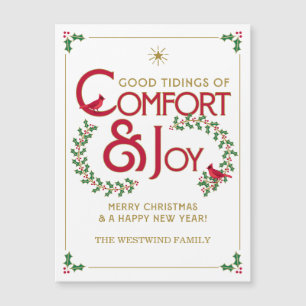 Comfort and Joy Merry Christmas Magnetische Kaart