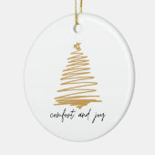 Comfort and Joy Simple Elegant Kerstversiering Keramisch Ornament (Links)