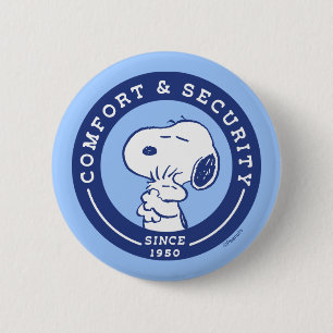 Comfort en veiligheid   Snoopy & Woodstock Hug Ronde Button 5,7 Cm