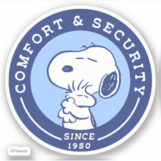 Comfort en veiligheid | Snoopy & Woodstock Hug Sticker (Voorkant)