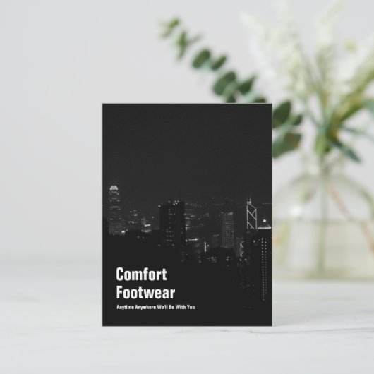 Comfort Footwear in Hong Kong Night Uitzicht Briefkaart (Staand voorkant)