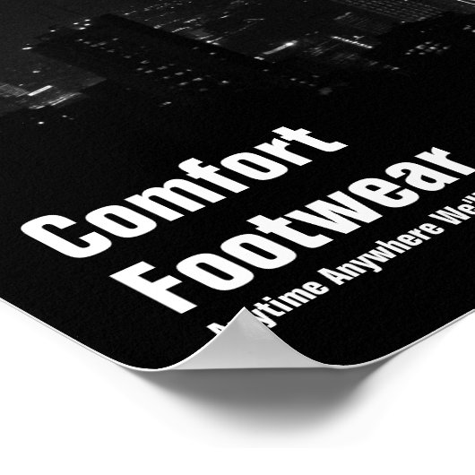 Comfort Footwear in Hong Kong Night Uitzicht Poster (Hoek)