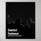 Comfort Footwear in Hong Kong Night Uitzicht Poster (Voorkant)
