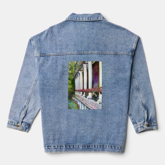 Comfort is de vijand van vooruitgang denim jacket (Achterkant)
