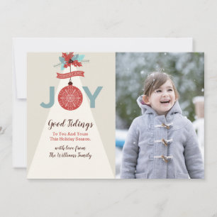 Comfort & Joy Geometrische Kerst Fotokaart Feestdagenkaart