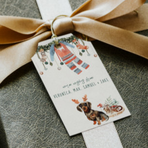 Comfort & Joy   Kerstfeestdag in Dachshund Cadeaulabel