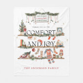 Comfort & Joy | Vrolijk kerstfeest Fleece Deken (Voorkant)