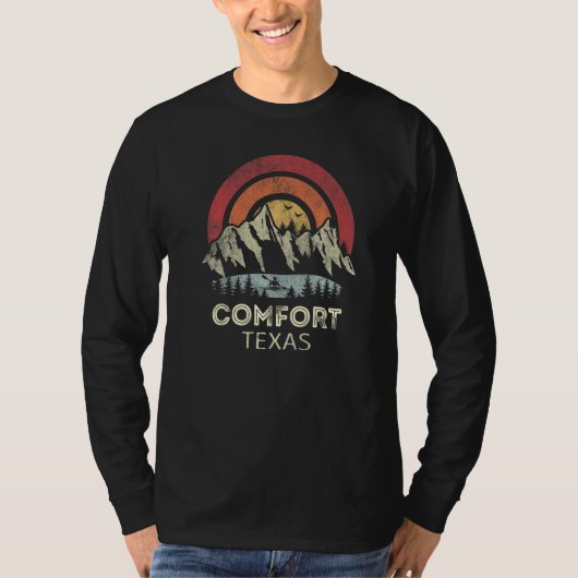 Comfort Texas Mountain Sunset Sunrise Kayaking T-shirt (Voorkant)