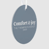 Comfort & Vreugde Moderne Minimale Stoffige Blauwe Ornament (voorkant)