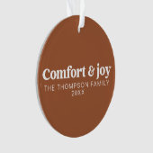 Comfort & Vreugde Moderne Minimalistische Kerstmis Ornament (voorkant)