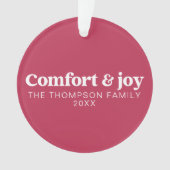 Comfort & Vreugde Moderne Minimalistische Roze Ker Ornament (voorkant)