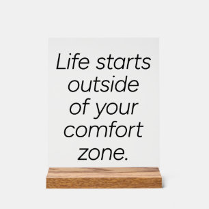 Comfort Zone Acryl Teken Bord