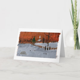 Comfortabel huis in de sneeuwkaart van de kaart