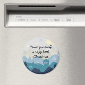 Comfortabele Kerstmis wenst Retro Magneet van de (Insitu (Vaatwasser))