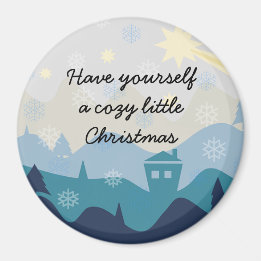 Comfortabele Kerstmis wenst Retro Magneet van de