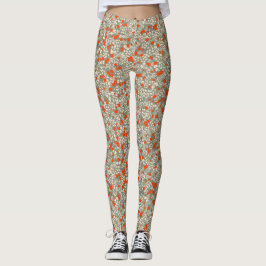Comfortabele Yoga rode en groene bloemen Leggings