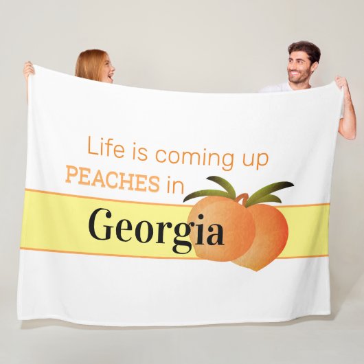 Comfortable Georgia Peaches Fleece Blanket (groot) Deken (In situ)