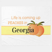 Comfortable Georgia Peaches Fleece Blanket (groot) Deken (Voorkant (Horizontaal))