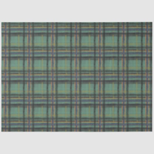 Comfy Cosy Country Style Sage Plaid Charmant Tissuepapier (Voorkant)