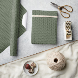 Comfy Cozy Knit Sweater Wrapping Paper - Green Cadeaupapier