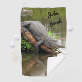 Comfy Gator - Alligator - Golf Towel Golfhanddoek (Insitu)