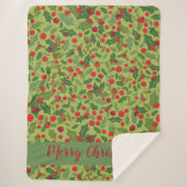 Comfy Merry kerstFeestdagen Mistletoe Sherpa B Deken (Voorkant)