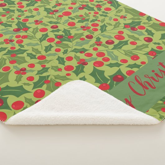 Comfy Merry kerstFeestdagen Mistletoe Sherpa B Sherpa Deken (3/4)