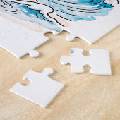 Comic Bird Beach Wind Check Postcard Legpuzzel (Zijkant)